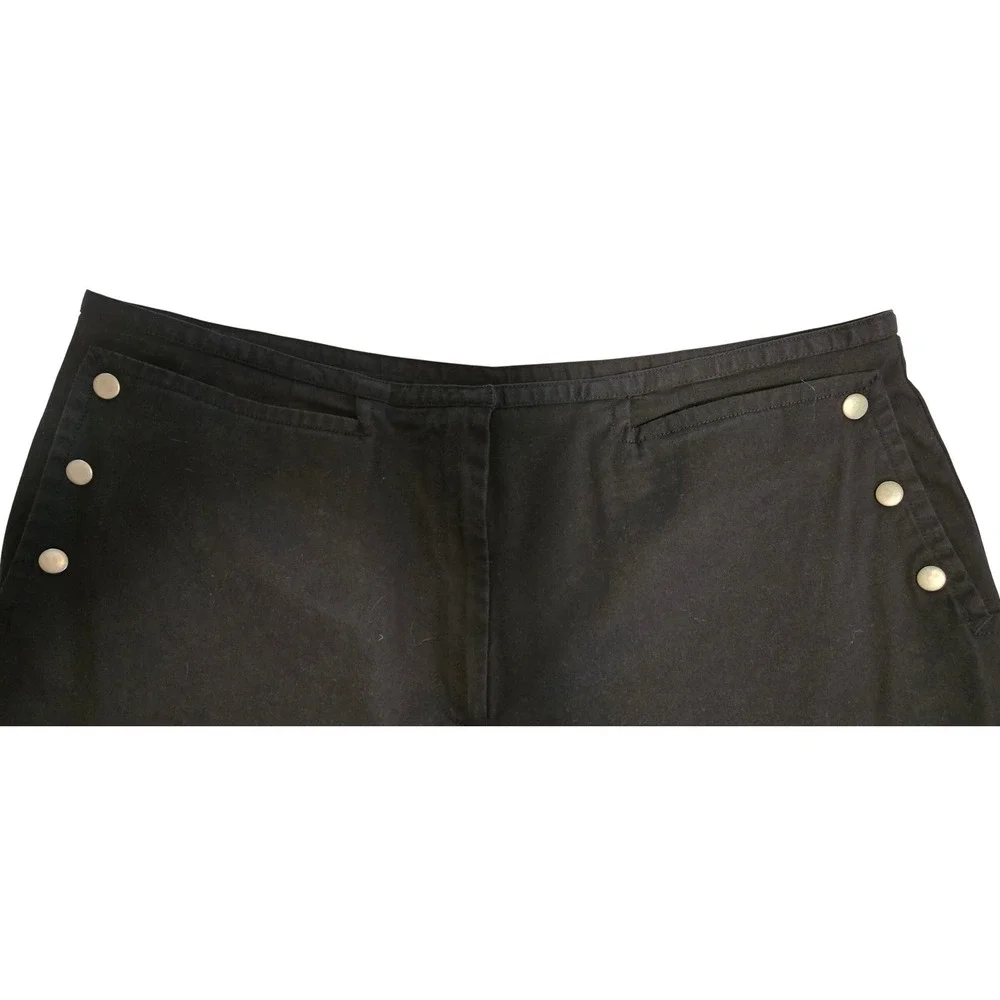 Talbots Black Sailor Button Stretch Cotton Capri's‎ Women's Sz 20 Nautical
